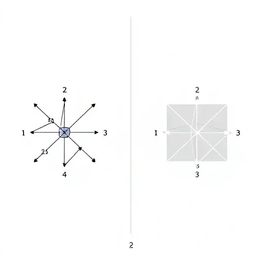 An abstract illustration representing the comparison of Galois fields with characteristics 2 and 3. The image should depict two distinct geometric structures, one for each characteristic, with visual elements that symbolize arithmetic operations such as addition, multiplication, and inversion. Use a minimalist and precise style to convey the mathematical concepts without any text or labels.