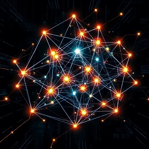 An abstract, futuristic composition illustrating a complex network of intertwined geometric shapes representing radical superalgebraic structures, with glowing nodes and flowing algebraic patterns rendered as luminous forms, set against a dark high‑tech background, emphasizing mathematical formalism and structural architecture