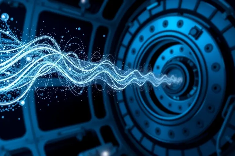 A high-resolution scientific illustration depicting invisible sterile neutrinos passing through a sophisticated particle detector, with swirling quantum wave patterns and a faint, fading representation of Standard Model particles in the background, emphasizing the search and refutation of the sterile neutrino hypothesis.