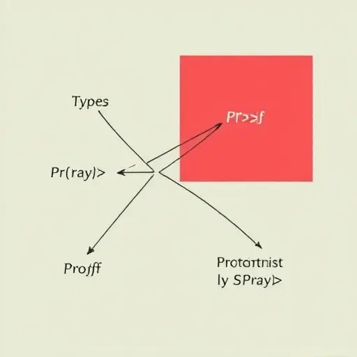 A visual representation of the Curry-Howard isomorphism, illustrating the connection between logic and type theory. The image should depict abstract, geometric shapes and lines to symbolize the correspondence between logical propositions and types, as well as proofs and programs. Use a minimalist and clean design to emphasize the conceptual nature of the isomorphism.
